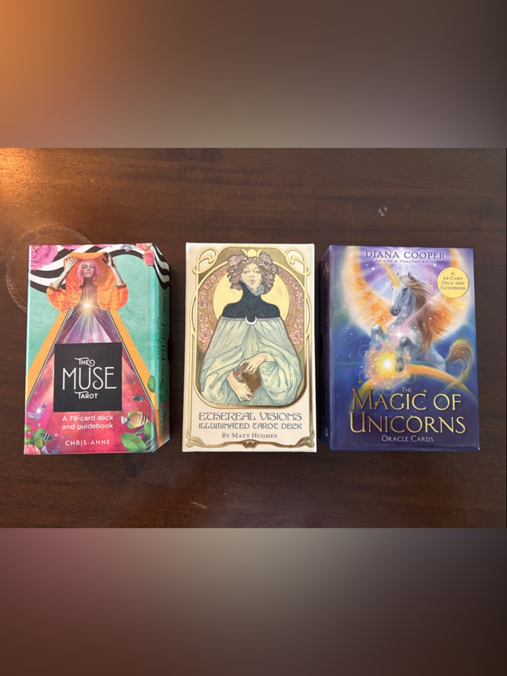 Three Oracle/Tarot Decks - The Muse, Etheral Visions, Magic of Unicorns